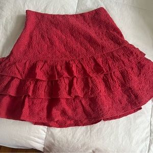 Lovers + Friends Pink Ra Ra skirt ‘S’ flare flower lace detail